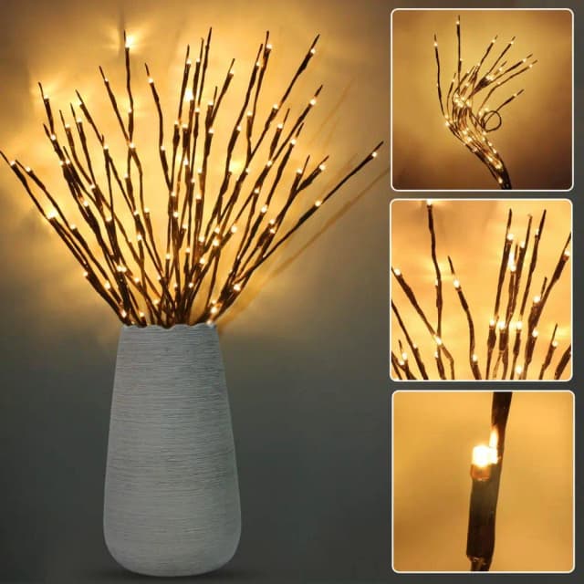 1pc Weiden zweig Lampe 20 LED Blumenstrauß Dekoration Lichter große Vase Füller für Party DIY String Girlande nach Hause dekorative Lichter