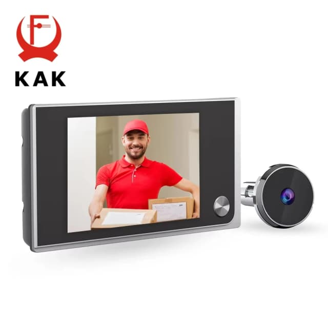 KAK 3,5 Zoll digitale Türspionkamera, elektronischer Türspion, Glocke, 120-Grad-Weitwinkel, HD-Bildschirm, Heimsicherheitssystem-Hardware