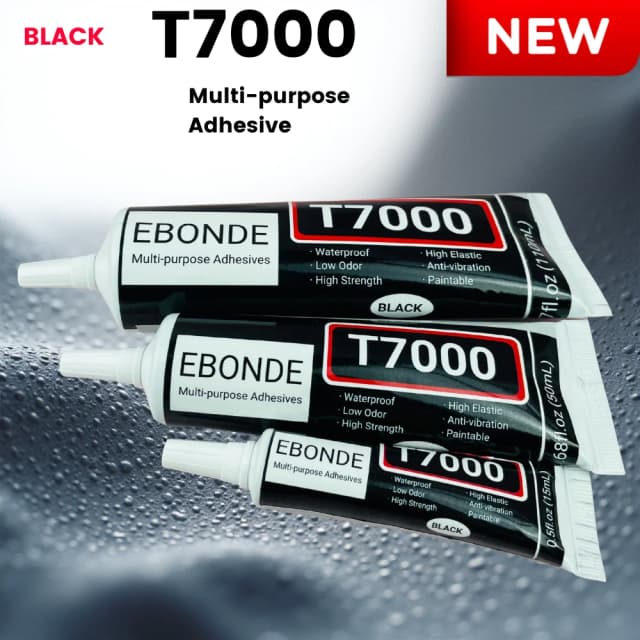 T7000 Black Contact Handy-Tablet-Reparaturkleber, starker T-7000-Kleber, 15 ml, 50 ml, 110 ml, mit feiner Nadel