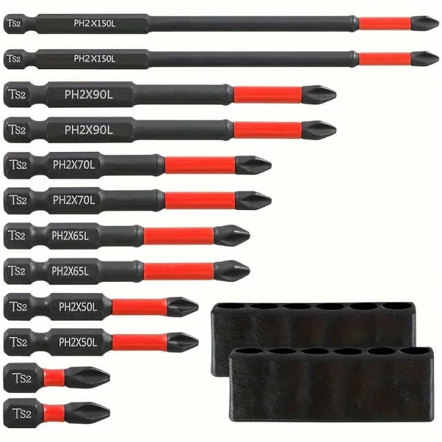 10/12Pcs Magnetische Schraubendreher Bit Set S2 Stahl 1/4 zoll Schaft Elektrische Schraubendreher-bits Kreuz Kopf Schlagschrauber bit