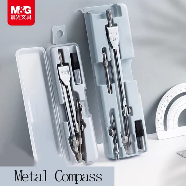 M&G Kompass-Zeichenwerkzeug, geometrischer Winkelmesser aus Metall, technisches Winkelmesser-Zeichenwerkzeug, geeignet für Studenten und Tischler