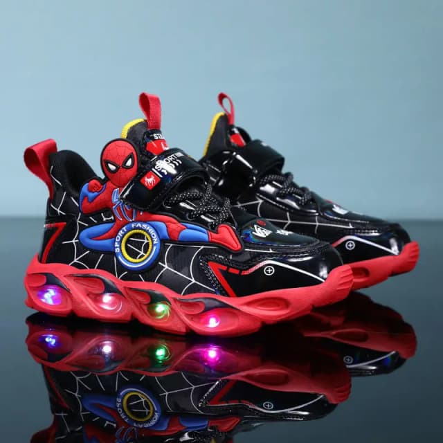 Disney Jungen Schuhe Led-leuchten Cartoon Herbst kinder Sport Schuhe Leder Nicht-slip kinder Laufschuhe Sneaker Größe 25-35