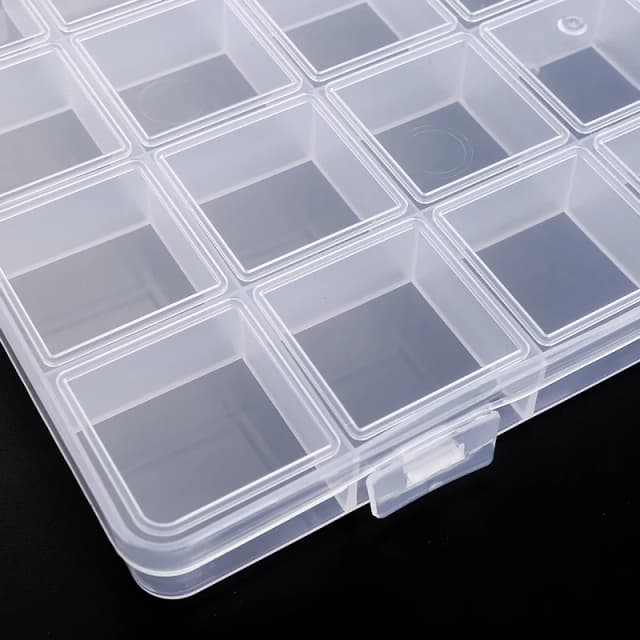 Transparenter Aufbewahrungsbehälter, Schmuckschatulle, durchsichtige Kunststoff-Organizer-Box, leere Ohrring-Aufbewahrungs-Organizer, Vitrine für Perlen