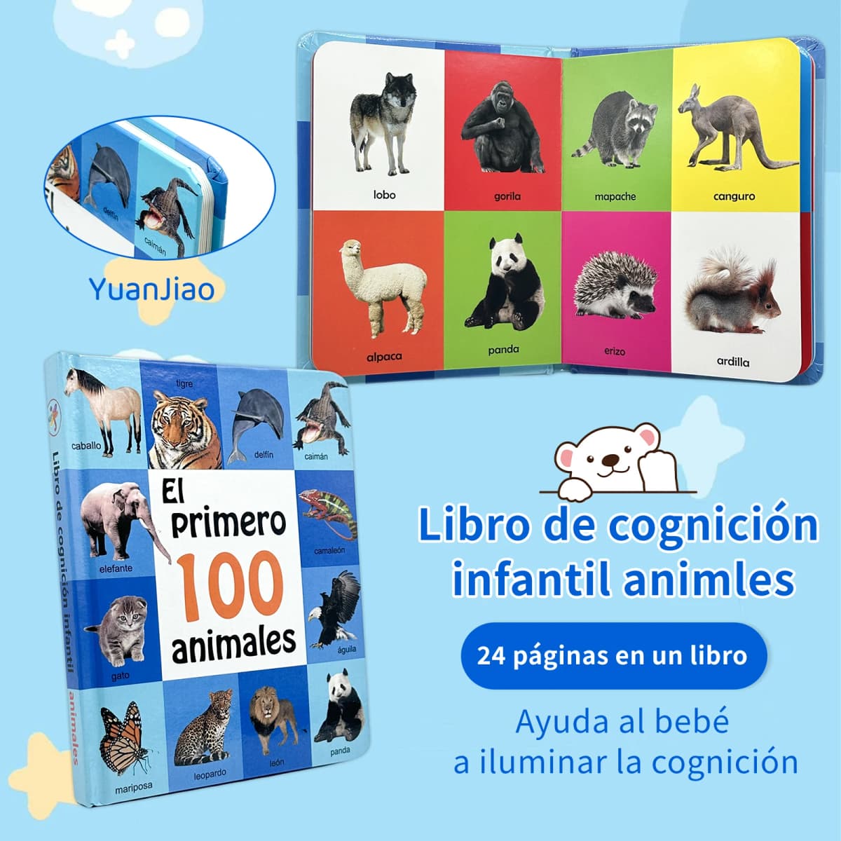 0–2 Jahre spanische kognitive Enzyklopädie für Kinder, die die Erkenntnis verbessern, Bücher für frühes Lernen für Kinder, Geschenke